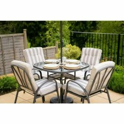 Hadleigh 4 Seater Garden Dining Furniture Set In Grey By Hectare® -Garden Furniture Shop FU10018GRY add image 1 9ef2
