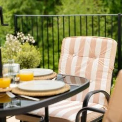 Hadleigh 4 Seater Square Garden Dining Furniture Set In Beige By Hectare® -Garden Furniture Shop FU10018 add image 5 55d2