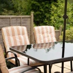 Hadleigh 4 Seater Square Garden Dining Furniture Set In Beige By Hectare® -Garden Furniture Shop FU10018 add image 7 bb0d