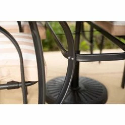 Hadleigh Rectangular Glass Topped Dining Table In Black (Table only) By Hectare® -Garden Furniture Shop FU10019A 4 0602