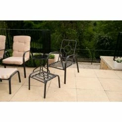 Hadleigh Coffee Table Set With 6 Reclining Armchairs And 2 Stools In Black (no Parasol, no Table) By Hectare® -Garden Furniture Shop FU10019B 4 27ae