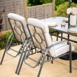 Hadleigh Reclining 6 Seater Garden Dining And Leisure Furniture Set In Grey By Hectare® -Garden Furniture Shop FU10019GRY add image 2 0345