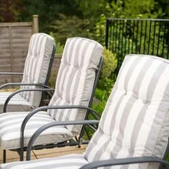 Hadleigh Reclining 6 Seater Garden Dining And Leisure Furniture Set In Grey By Hectare® -Garden Furniture Shop FU10019GRY add image 3 3c06