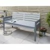Norfolk Leisure Grigio 3 Seater Wooden Bench in Grey