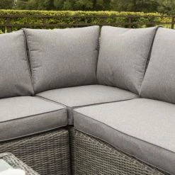 Bunbury Five Seater Rattan Corner Set in Grey by Rowlinson -Garden Furniture Shop FU100890 add image 1 9971
