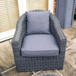 Bunbury Four Seater Rattan Sofa Set in Grey by Rowlinson -Garden Furniture Shop FU100891 add image 2 8e40