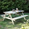 Deluxe Wooden Six Seater Picnic Table - 1.8m (5ft 9in)