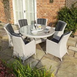 6 Seater Prestbury Round Dining Set by Rowlinson® -Garden Furniture Shop FU101220 add image 1 6c6c