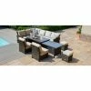 Maze Rattan Extending Kingston Corner Garden Dining Set in Brown