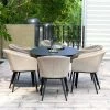 Maze Lounge Ambition Garden 6 Seater Oval Table and Chairs Dining Set in Taupe