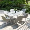 Maze Lounge Zest Garden 6 Seater Oval Dining Table and Chairs Set in Lead Chine