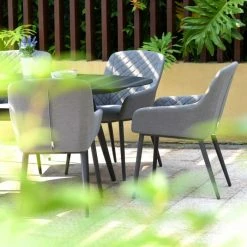 Maze Lounge Zest Garden 6 Seater Oval Dining Table and Chairs Set in Flanelle -Garden Furniture Shop FU101547 add image 2 a699