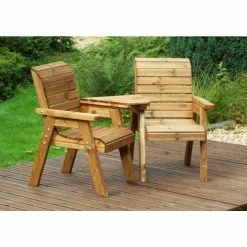 Charles Taylor Wooden Garden Twin Angled Companion Set with Burgundy Cushions and Fitted Cover 5 Charles Taylor Wooden Garden Twin Angled Companion Set with Burgundy Cushions and Fitted Cover -Garden Furniture Shop FU101584 add image 2 bc29