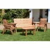 Charles Taylor Wooden Garden 5 Seater Multi Set with Green Cushions