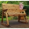 Charles Taylor Wooden Garden Rocking Bench with Green Cushions and Standard Cover