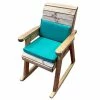 Charles Taylor Wooden Garden Rocking Chair with Green Cushions and Fitted Cover