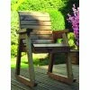 Charles Taylor Wooden Garden Rocking Chair with Burgundy Cushions and Fitted Cover