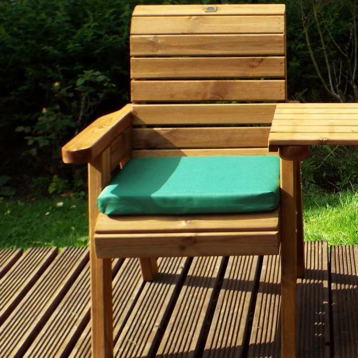 Charles Taylor Wooden Garden Deluxe Lounger Set with Green Cushions and Fitted Cover 2 Charles Taylor Wooden Garden Deluxe Lounger Set with Green Cushions and Fitted Cover - Image 2