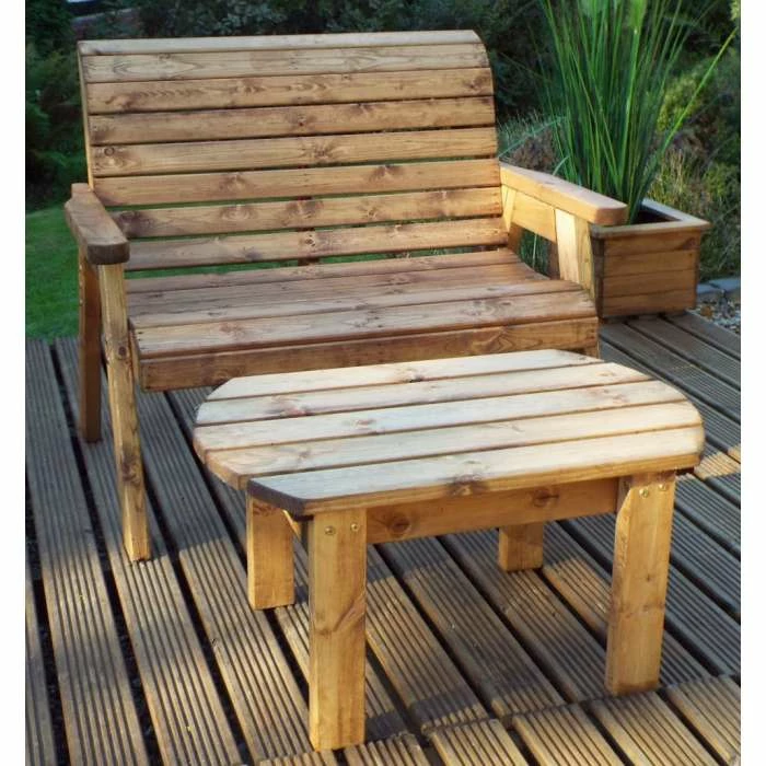 Charles Taylor Wooden Garden Deluxe Bench Set with Green Cushion 1 Charles Taylor Wooden Garden Deluxe Bench Set with Green Cushion