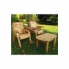 Charles Taylor Wooden Garden Twin Companion Dining Set with Green Cushions