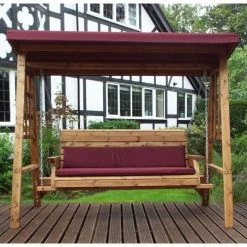 Garden Two Seater Wooden Arbour with Cushions 2.25m (7ft 4in)