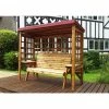 Garden Three Seater Wooden Arbour with Cushions 2.25m (7ft 4in)