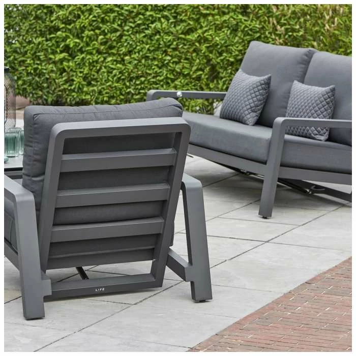 Norfolk Leisure LIFE Alumimium Boston 4 Seat Lounge Set In Lava/Carbon 6 Norfolk Leisure LIFE Alumimium Boston 4 Seat Lounge Set In Lava/Carbon - Image 6