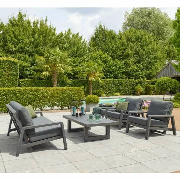 Norfolk Leisure LIFE Alumimium Boston 4 Seat Lounge Set In Lava/Carbon 1 Norfolk Leisure LIFE Alumimium Boston 4 Seat Lounge Set In Lava/Carbon
