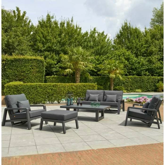 Norfolk Leisure LIFE Alumimium Boston 4 Seat Lounge Set In Lava/Carbon 2 Norfolk Leisure LIFE Alumimium Boston 4 Seat Lounge Set In Lava/Carbon - Image 2