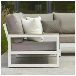 Norfolk Leisure LIFE Aluminium Mallorca 4 Seat Lounge Set In White/Khaki 7 Norfolk Leisure LIFE Aluminium Mallorca 4 Seat Lounge Set In White/Khaki -Garden Furniture Shop FU101709 add image 1 fa75