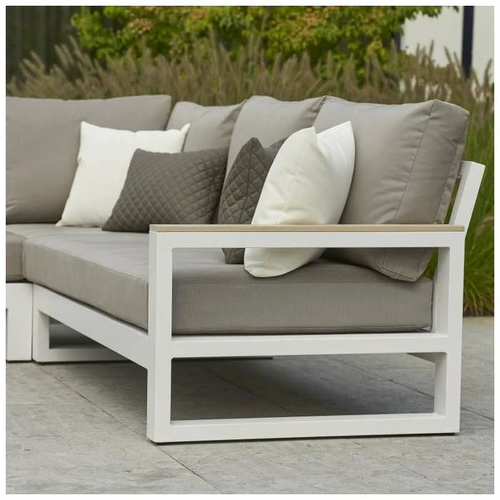 Norfolk Leisure LIFE Aluminium Mallorca 4 Seat Lounge Set In White/Khaki 2 Norfolk Leisure LIFE Aluminium Mallorca 4 Seat Lounge Set In White/Khaki - Image 2