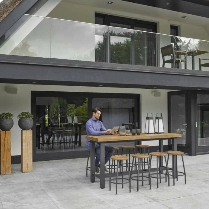 Norfolk Leisure LIFE Aluminium/Teak Nevada 8 Seat Bar Set In Lava 4 Norfolk Leisure LIFE Aluminium/Teak Nevada 8 Seat Bar Set In Lava - Image 4