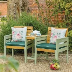 Norfolk Leisure Florenity Eucalyptus Verdi 2 Seat Tete a Tete Bench In Natrual/Green