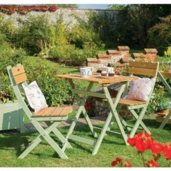 Norfolk Leisure Florenity Eucalyptus Verdi 2 Seat Bistro Set In Natural/Green