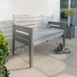 Norfolk Leisure Florenity Eucalyptus Grigio 2 Seat Bench In Grey