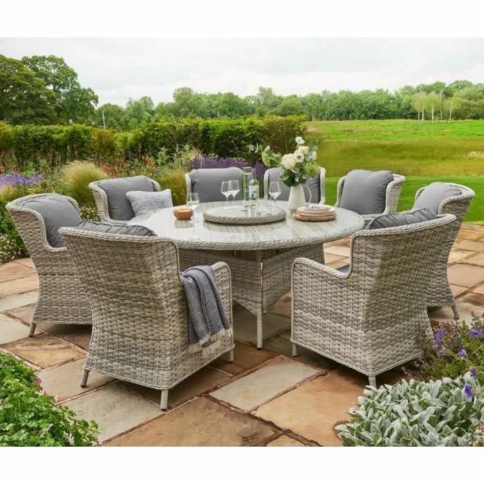 Norfolk Leisure Handpicked Rattan Wroxham 8 Seat Oval Dining In Grey 1 Norfolk Leisure Handpicked Rattan Wroxham 8 Seat Oval Dining In Grey