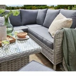 Norfolk Leisure Handpicked Rattan Wroxham 6 Seat Mini Corner In Grey -Garden Furniture Shop FU101827 add image 1 eeac