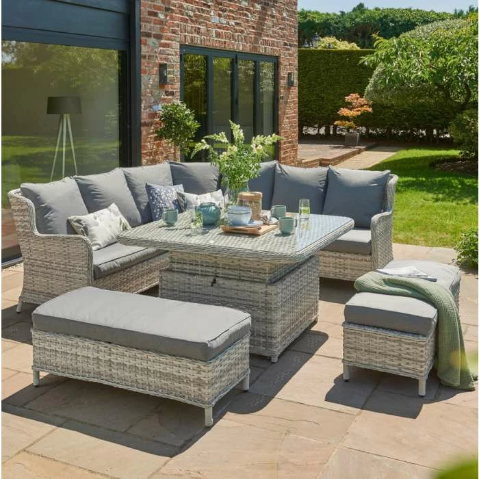 Norfolk Leisure Handpicked Rattan Wroxham 8 Seat Large Corner In Grey 2 Norfolk Leisure Handpicked Rattan Wroxham 8 Seat Large Corner In Grey - Image 2