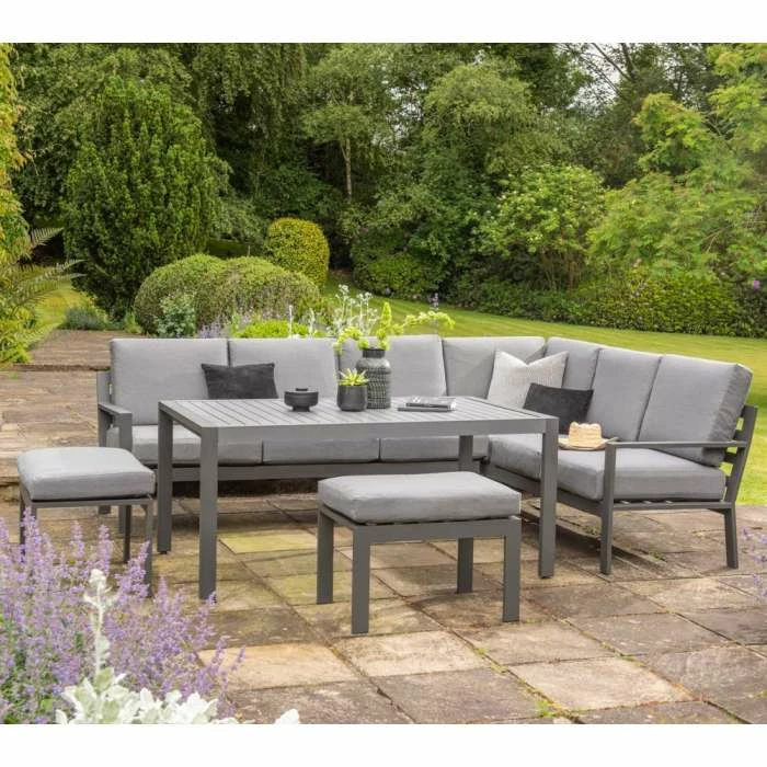Norfolk Leisure Handpicked Aluminium Titchwell 7 Seat Corner Set In Grey 1 Norfolk Leisure Handpicked Aluminium Titchwell 7 Seat Corner Set In Grey