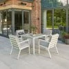 Norfolk Leisure Handpicked Aluminium Titchwell 4 Seat Dining Set In White