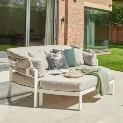 Norfolk Leisure Handpicked Aluminium Titchwell 2 Seat Day Bed In White