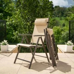 Kennet Reclining 4 Seater Polytex Dining Set In Mocha By Hectare® 13 Kennet Reclining 4 Seater Polytex Dining Set In Mocha By Hectare® -Garden Furniture Shop FU10191BG add image 2 c9e4