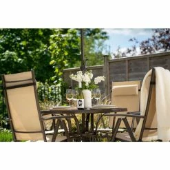 Kennet Reclining 4 Seater Polytex Dining Set In Mocha By Hectare® 19 Kennet Reclining 4 Seater Polytex Dining Set In Mocha By Hectare® -Garden Furniture Shop FU10191BG add image 8 e061