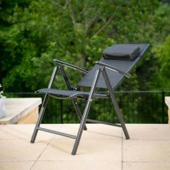 Kennet Reclining 4 Seater Polytex Dining Set In Black By Hectare® -Garden Furniture Shop FU10191 add image 5 01d5