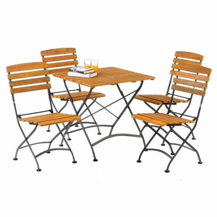 Newark Folding 75cm Square Bistro Side Chair Outdoor Dining Set 2 Newark Folding 75cm Square Bistro Side Chair Outdoor Dining Set - Image 2