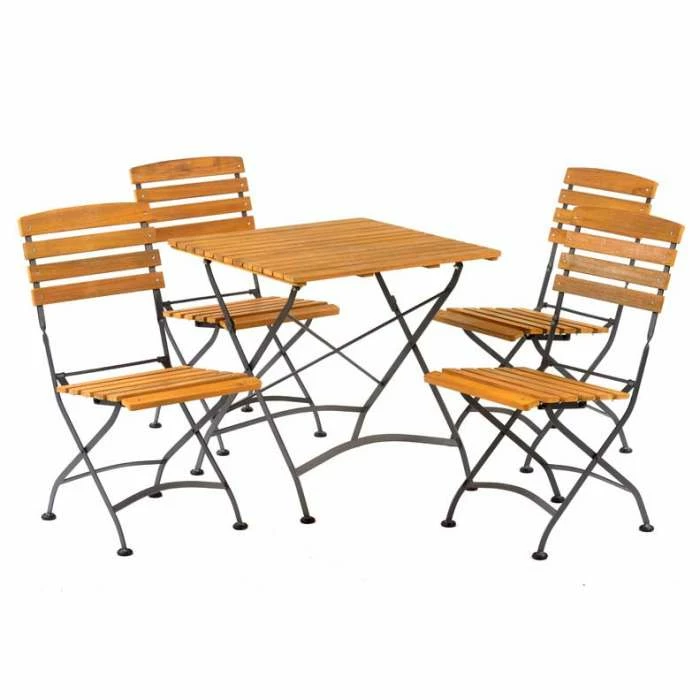 Newark Folding 75cm Square Bistro Side Chair Outdoor Dining Set 6 Newark Folding 75cm Square Bistro Side Chair Outdoor Dining Set - Image 6