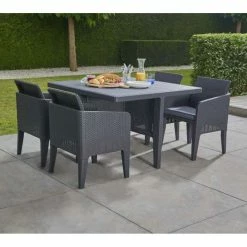 Keter Santiago 4 Seater Garden Dining Set Cube
