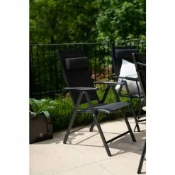 Kennet Set Of 6 Reclining Dining Chairs (Chairs only) In Black By Hectare® -Garden Furniture Shop FU10192B 2 8bdc