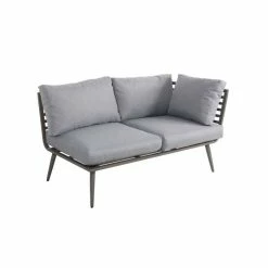 Lifestyle Metal 10 Seater Garden Corner Sofa Dining Set with Square Fire Pit Table by Primrose Living -Garden Furniture Shop FU101976 TwoSeat e315