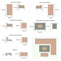 Lifestyle Metal 8 Seater Garden Corner Sofa Set with Rectangular Fire Pit Table by Primrose Living -Garden Furniture Shop FU101977 V2 8365